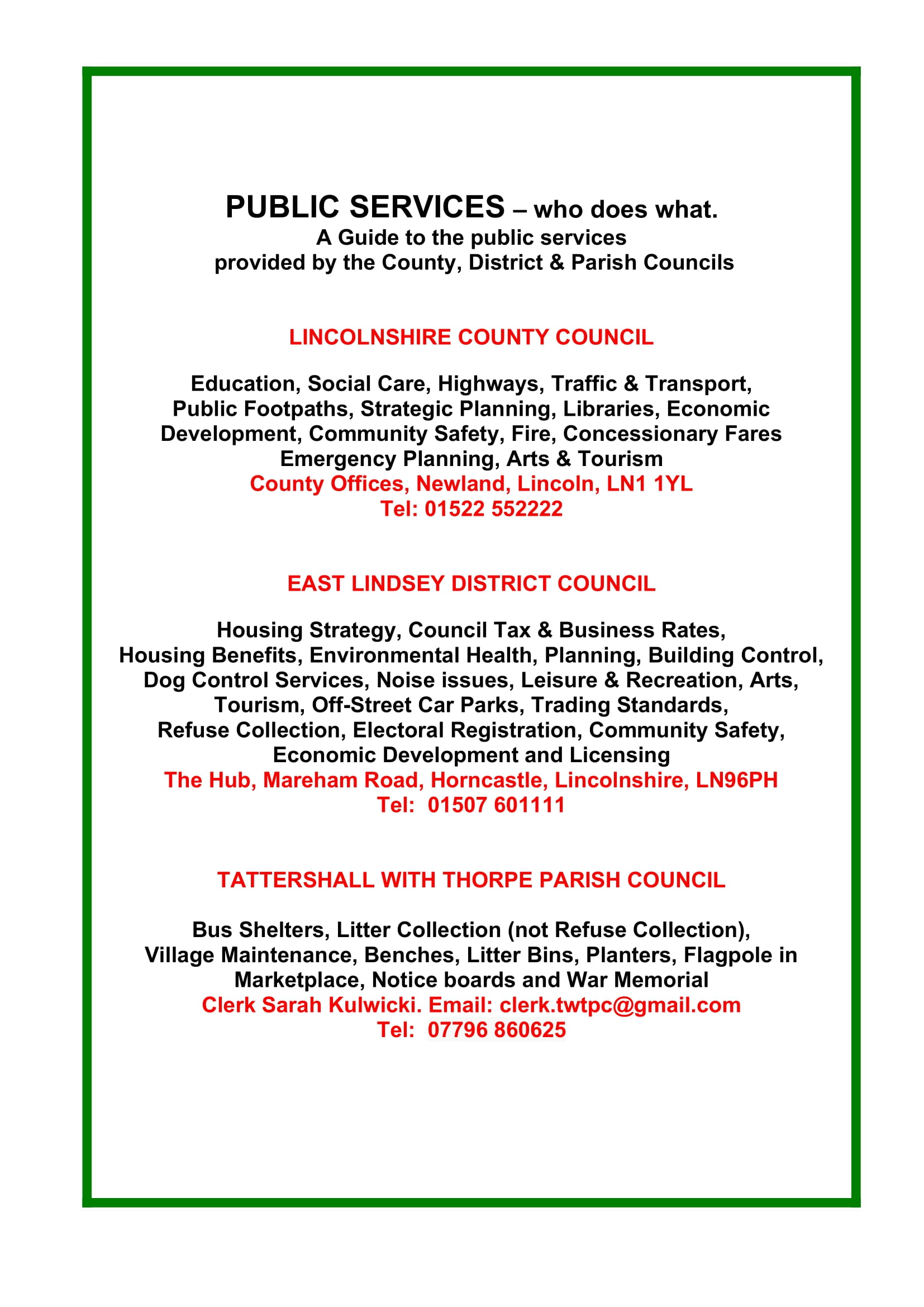 Public services notice